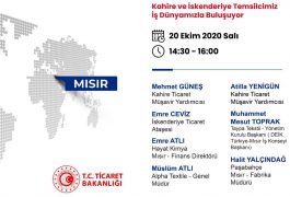 Ticaret Müşavirlikleri İle Elektronik Sohbetler ”Kahire ve İskenderiye Temsilcileri İş Dünyası İle Buluşuyor