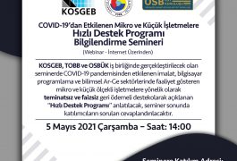 Covıd-19’dan Etkilenen Mikro ve Küçük İşletmelere Hızlı Destek Programı Bilgilendirme Semineri…