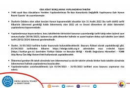 ODA AİDAT BORÇLARINA YAPILANDIRMA İMKÂNI