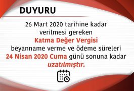 Vergi Ödeme Süreleri ve Bildirimleri Hakkında