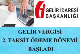 Gelir Vergisi 2. Taksit Ödeme Dönemi Başlamıştır