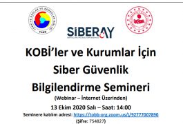 KOBİ’ler ve Kurumlar İçin Siber Güvenlik Bilgilendirme Semineri