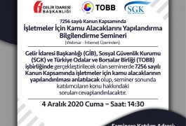 İşletmeler İçin Kamu Alacaklarını Yapılandırma Bilgilendirme Semineri