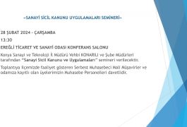 SANAYİ SİCİL KANUNU UYGULAMALARI SEMİNERİ