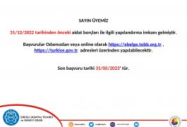 ODA AİDAT BORÇLARINA YAPILANDIRMA İMKÂNI