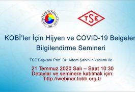 KOBİ’ler İçin Hijyen ve Covıd-19 Belgeleri Bilgilendirme Semineri