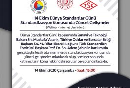 14 Ekim Dünya Standartlar Günü Webinarı