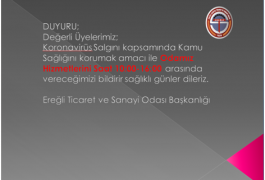 Çalışma Saatleri Duyurusu
